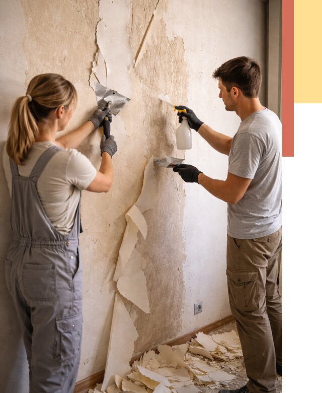 Снятие старых обоев в Туймазах от 5350 руб. под ключ недорого | ОТДЕЛОЧНИК-Тмз