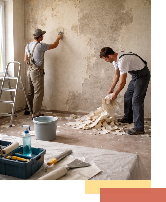 Снятие старых обоев в Туймазах быстро и качественно