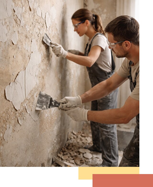 Снятие старой шпаклевки и подготовка поверхностей в Туймазах