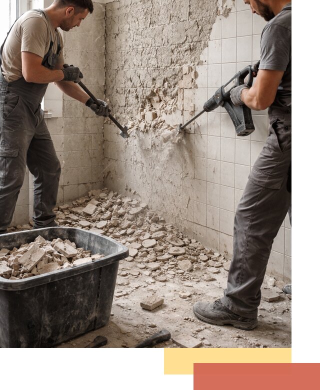 Демонтаж плитки со стен в Туймазах быстро и аккуратно