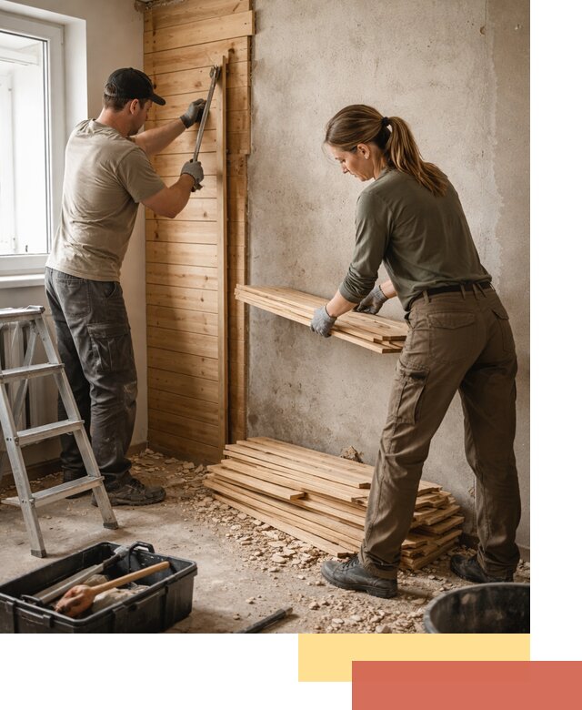 Демонтаж вагонки со стен в Туймазах — профессиональный демонтаж