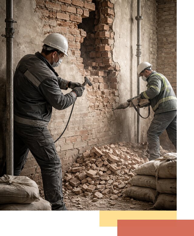 Демонтаж кирпичных стен в Туймазах быстро и безопасно