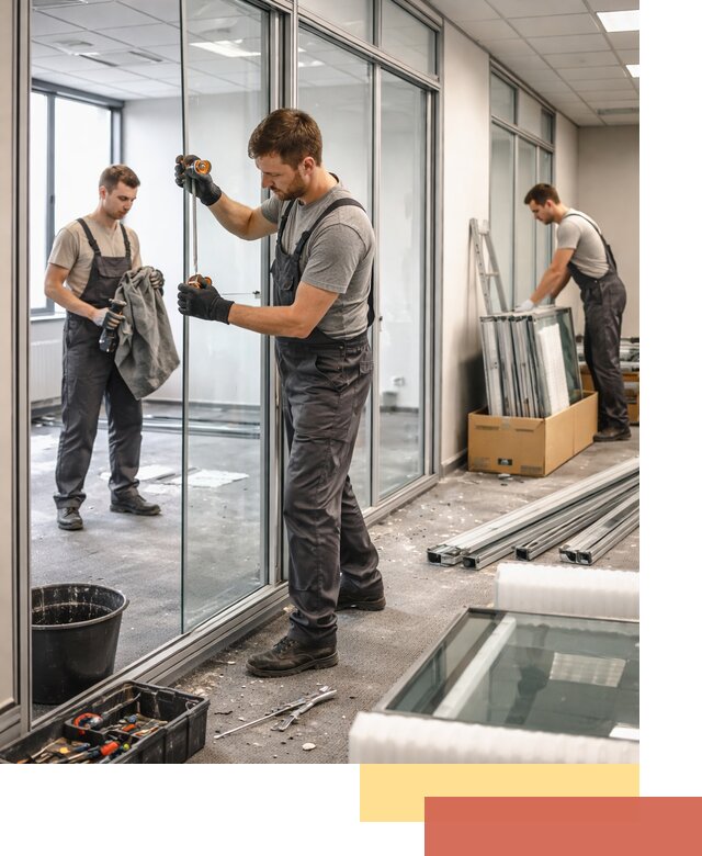 Демонтаж стеклянных перегородок в Туймазах быстро и безопасно