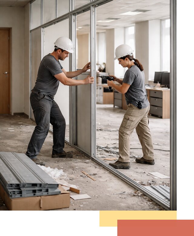 Демонтаж алюминиевых перегородок в Туймазах быстро и аккуратно