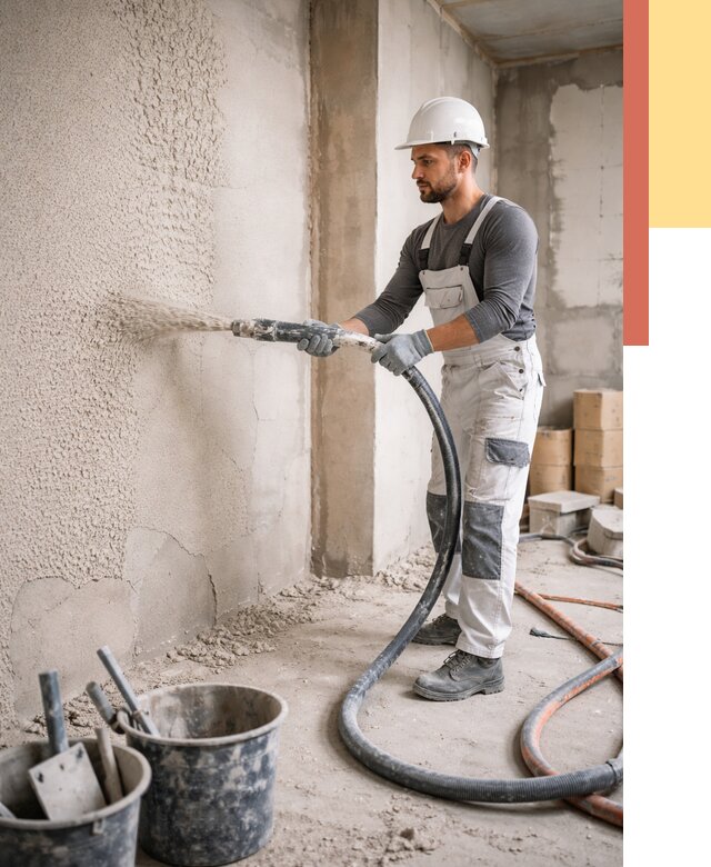 Машинная штукатурка стен в Туймазах под ключ от 6624 руб./м2 | ОТДЕЛОЧНИК-Тмз