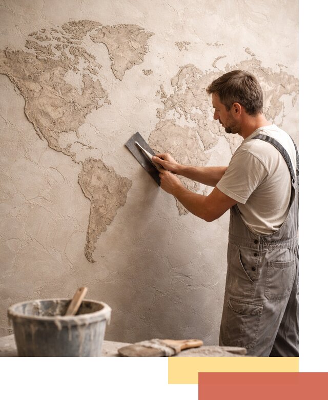 Декоративная штукатурка «Карта мира» под ключ в Туймазах