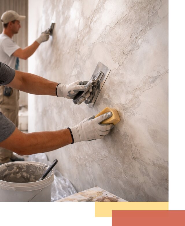 Декоративная штукатурка под мрамор в Туймазах для стен и потолков