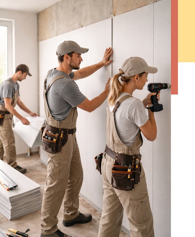 Монтаж ПВХ панелей на стены в Туймазах от 459 руб/м2 — быстро и недорого | ОТДЕЛОЧНИК-Тмз