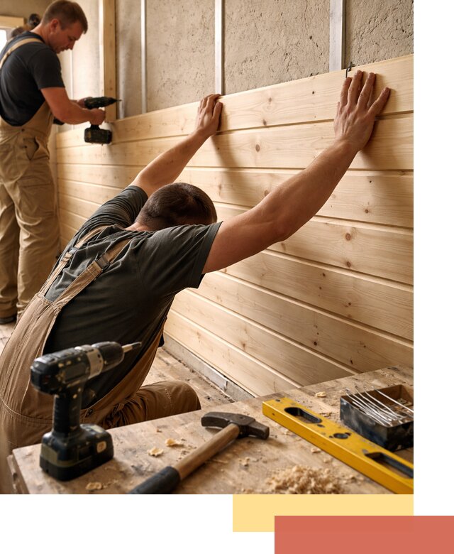 Монтаж деревянной вагонки на стены в Туймазах быстро и качественно