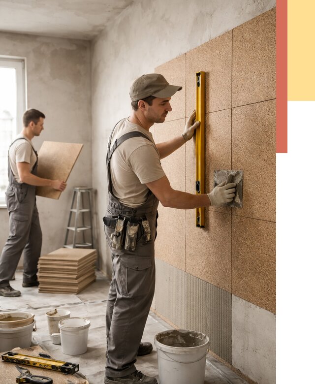 Монтаж пробковых панелей на стены в Туймазах от 3567 руб. — ОТДЕЛОЧНИК-Тмз