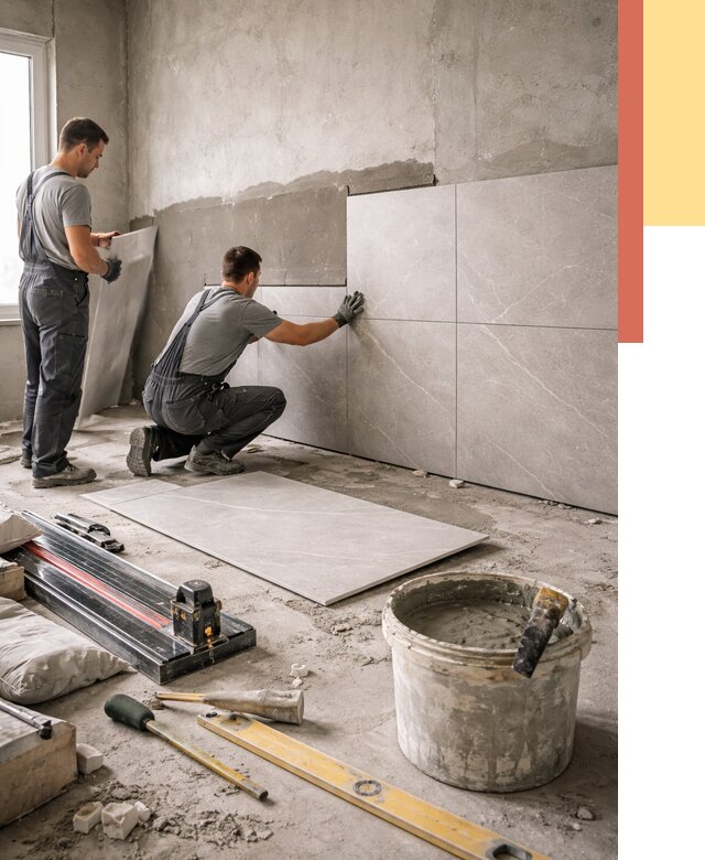 Облицовка стен керамогранитом в Туймазах от 4280 руб./м² — услуги под ключ | ОТДЕЛОЧНИК-Тмз