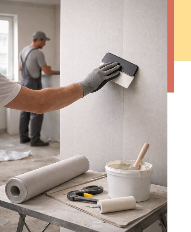 Поклейка обоев под покраску в Туймазах от 3567 руб. за м2 | ОТДЕЛОЧНИК-Тмз