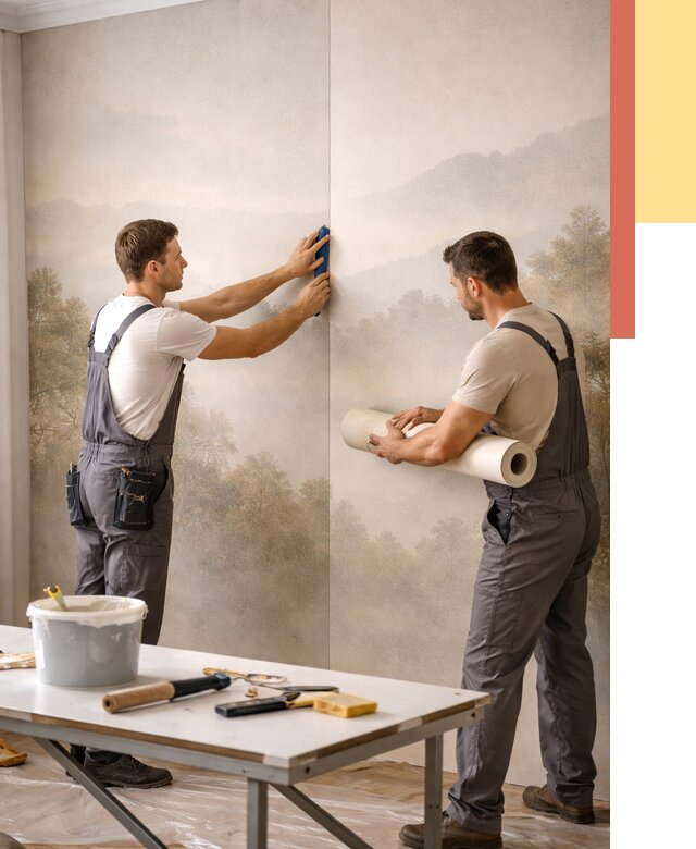 Поклейка фотообоев в Туймазах от 8662 руб/м² — быстро и недорого | ОТДЕЛОЧНИК-Тмз