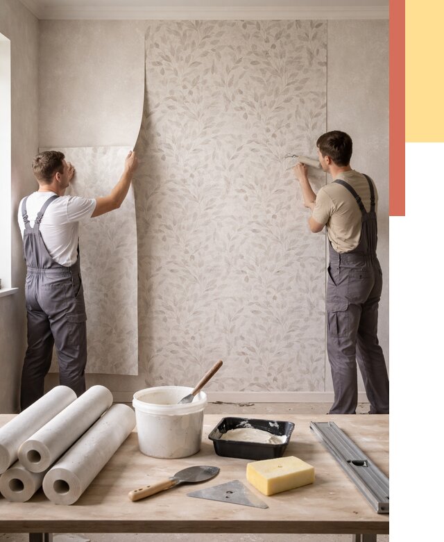 Поклейка обоев с подбором рисунка в Туймазах от 3567 руб. | ОТДЕЛОЧНИК-Тмз - быстро и недорого