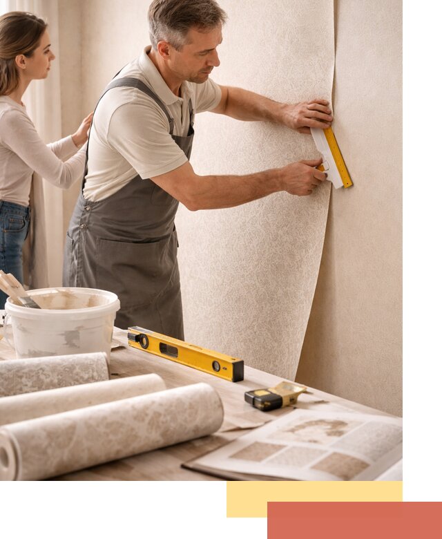 Поклейка обоев с подбором рисунка в Туймазах