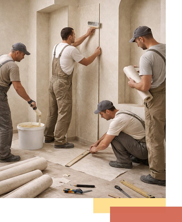 Поклейка обоев на сложные стены и неровные поверхности в Туймазах