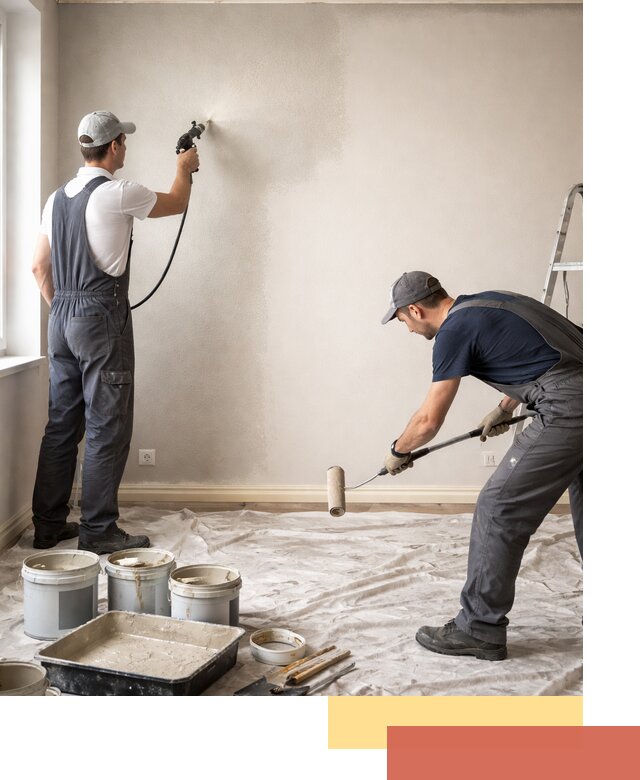 Покраска стен моющейся краской и защита поверхностей в Туймазах