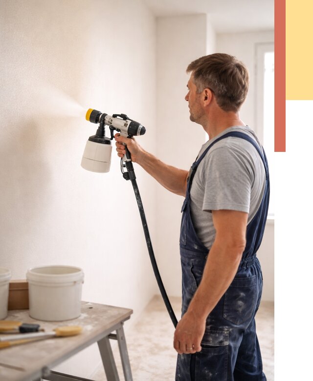 Покраска стен краскопультом в Туймазах от 7643 руб. — механизированная покраска | ОТДЕЛОЧНИК-Тмз