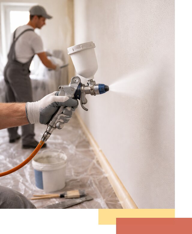 Покраска стен краскопультом в Туймазах быстро и качественно