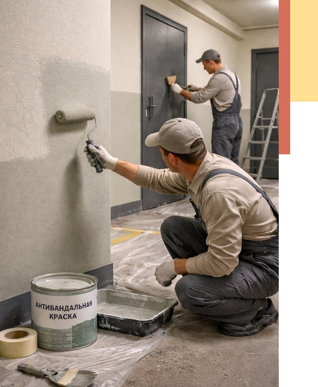 Покраска стен антивандальной краской в Туймазах от 4586 руб./м² под ключ | ОТДЕЛОЧНИК-Тмз
