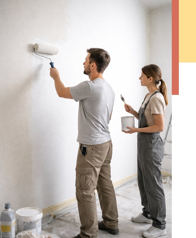 Окраска стен по стеклохолсту в Туймазах от 4586 руб/м² под ключ | ОТДЕЛОЧНИК-Тмз