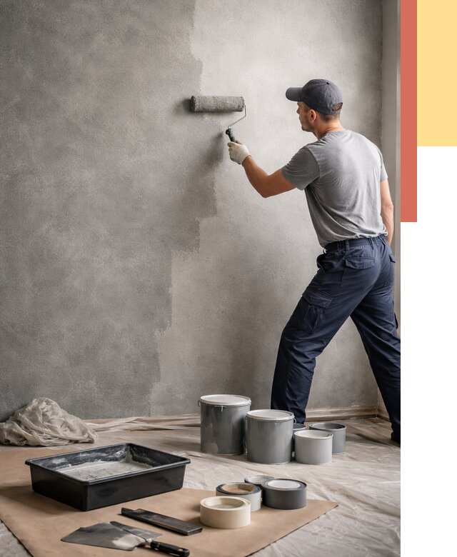 Покраска стен под бетон в Туймазах от 662 руб. за м2 — быстро и недорого | ОТДЕЛОЧНИК-Тмз