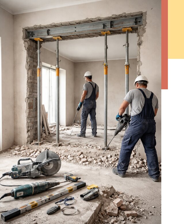 Прорезка проема в стене в Туймазах от 4586 руб. — быстро и недорого | ОТДЕЛОЧНИК-Тмз