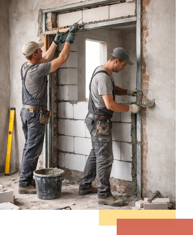 Закладка дверного проема под ключ в Туймазах: демонтаж, монтаж, отделка