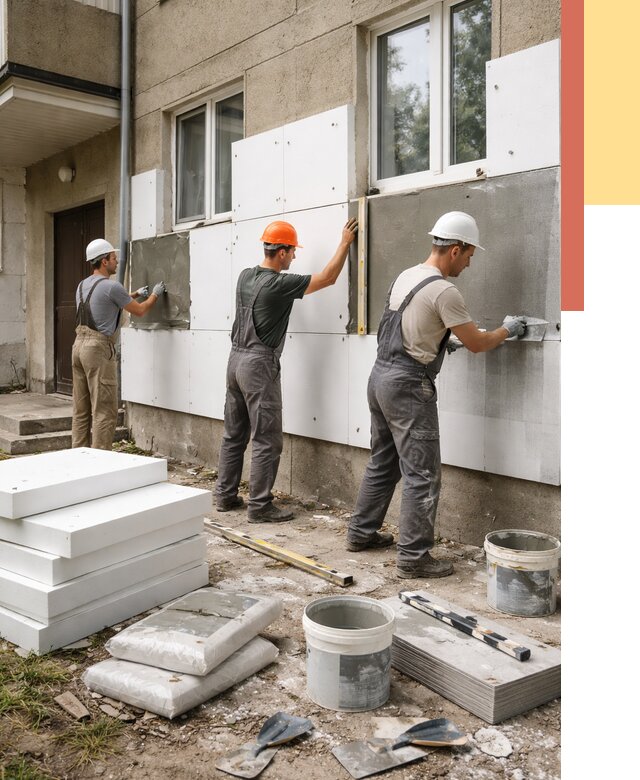 Утепление стен пенопластом в Туймазах от 1783 руб. — недорого и под ключ | ОТДЕЛОЧНИК-Тмз