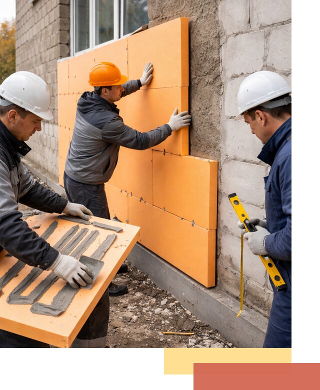 Утепление фасада пеноплексом под ключ в Туймазах