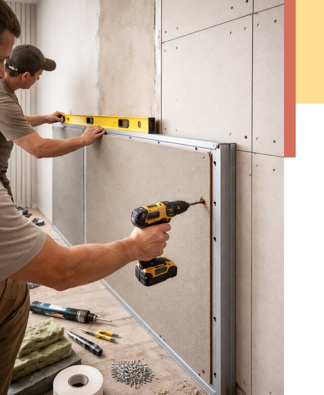 Шумоизоляция стен панелями ЗИПС в Туймазах от 2242 руб./м² под ключ | ОТДЕЛОЧНИК-Тмз