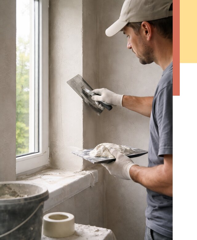 Штукатурка откосов в Туймазах от 4586 руб/м² — услуги и выравнивание под ключ | ОТДЕЛОЧНИК-Тмз