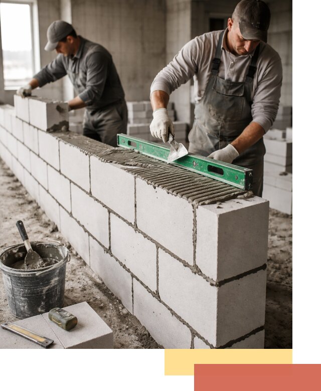 Кладка перегородок из газобетона в Туймазах быстро и качественно