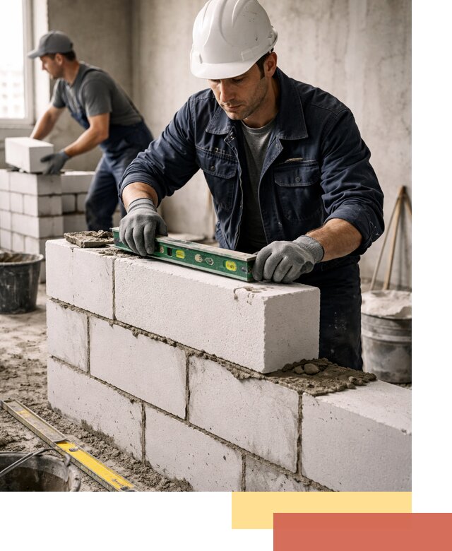 Кладка перегородок из пеноблока под ключ в Туймазах