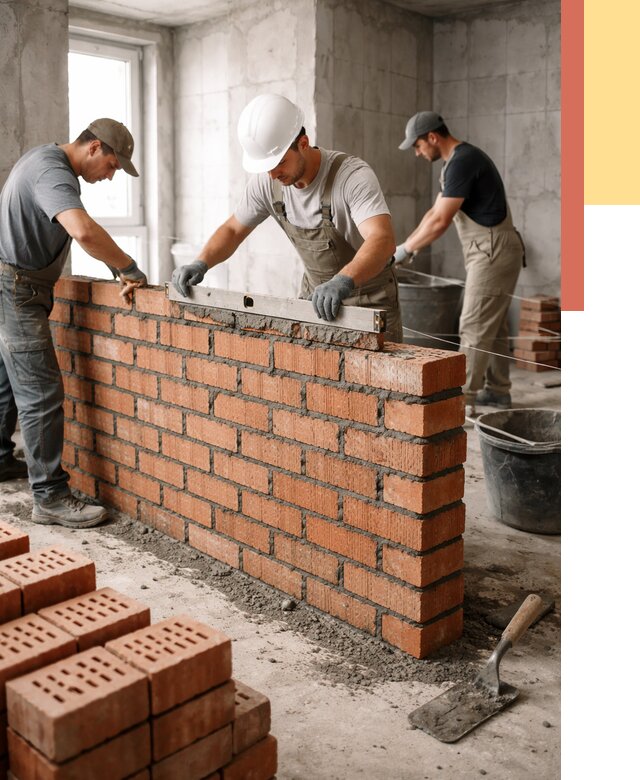 Кладка перегородок из кирпича в Туймазах от 3567 руб. за м² | ОТДЕЛОЧНИК-Тмз