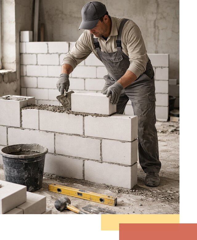 Кладка перегородок из силикатного блока в Туймазах