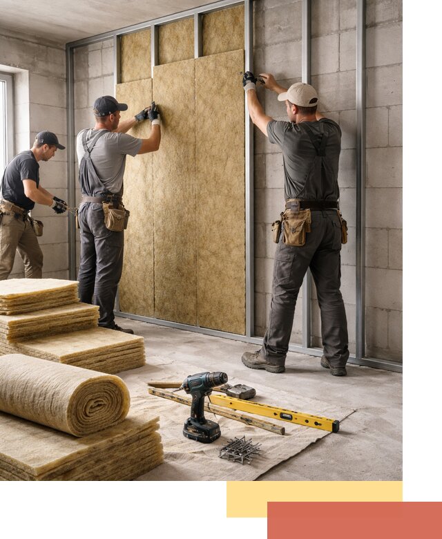 Шумоизоляция перегородок из блоков в Туймазах — монтаж и защита шумоизоляцией