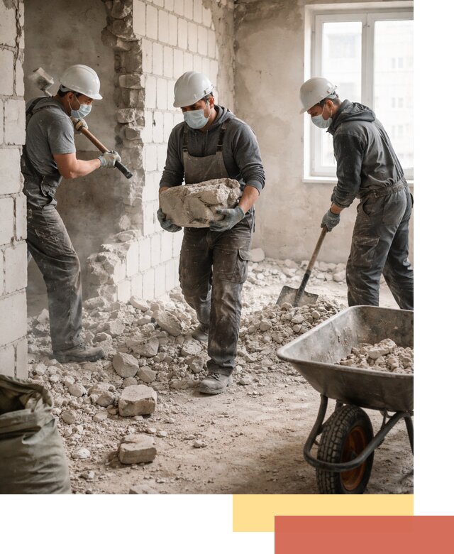 Демонтаж блочных перегородок в Туймазах быстро и аккуратно