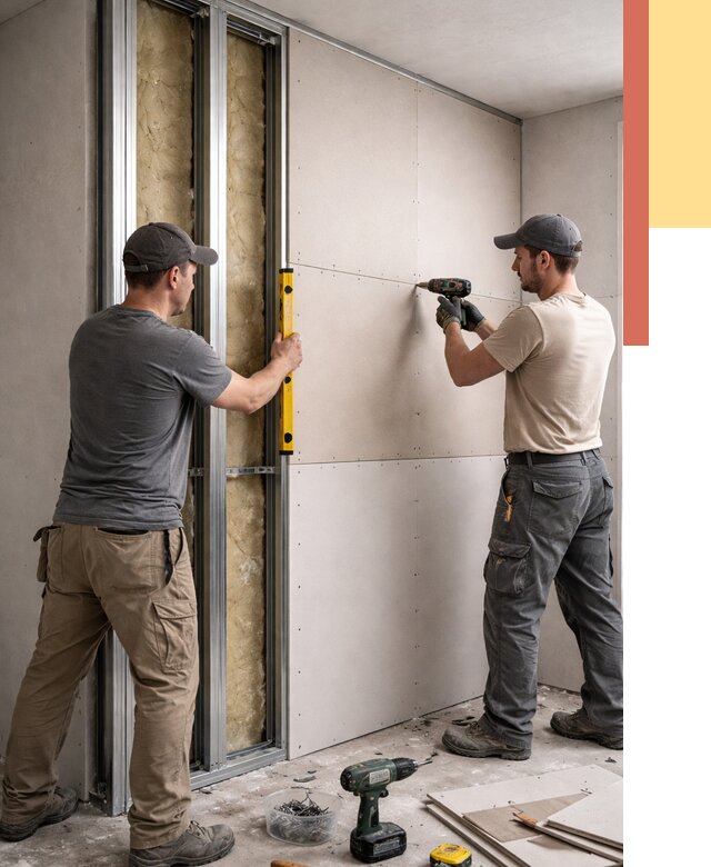 Монтаж двухслойной перегородки из гипсокартона в Туймазах от 1478 руб. | ОТДЕЛОЧНИК-Тмз