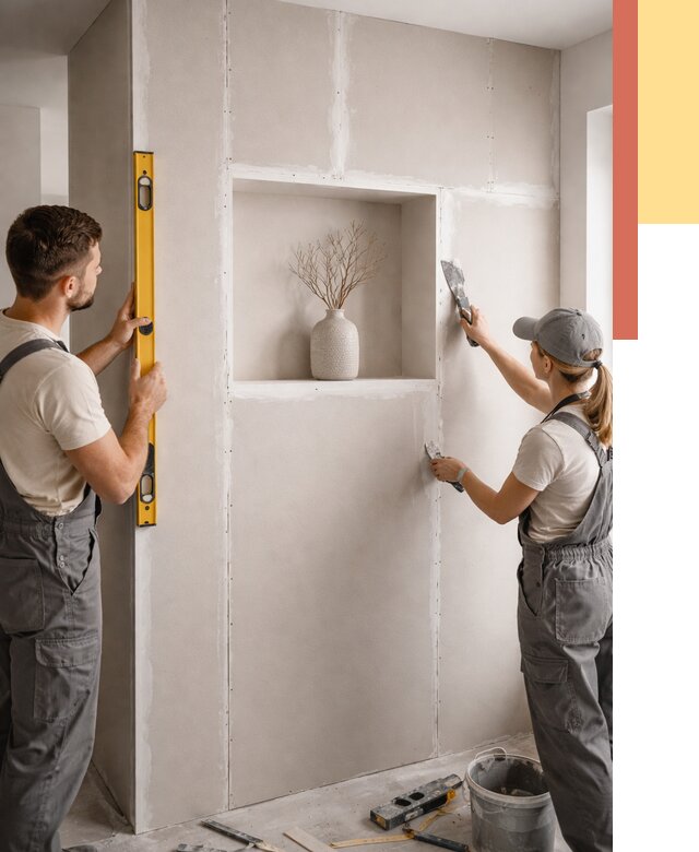 Перегородка из гипсокартона с нишей в Туймазах от 3312 руб. под ключ | ОТДЕЛОЧНИК-Тмз