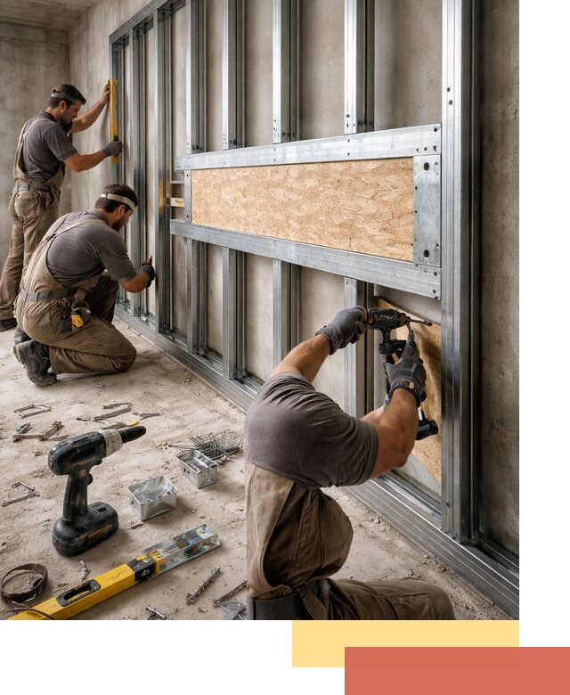 Усиленная перегородка для крепления тяжёлых конструкций в Туймазах