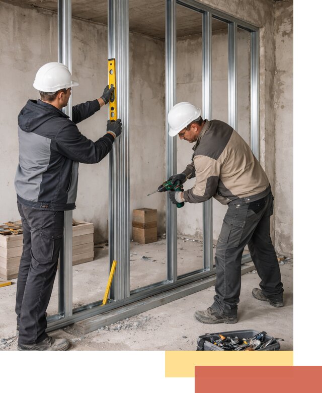 Монтаж каркаса перегородки из профиля в Туймазах