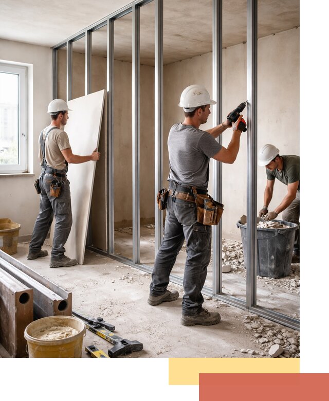 Перенос гипсокартонной перегородки в Туймазах профессионально и быстро