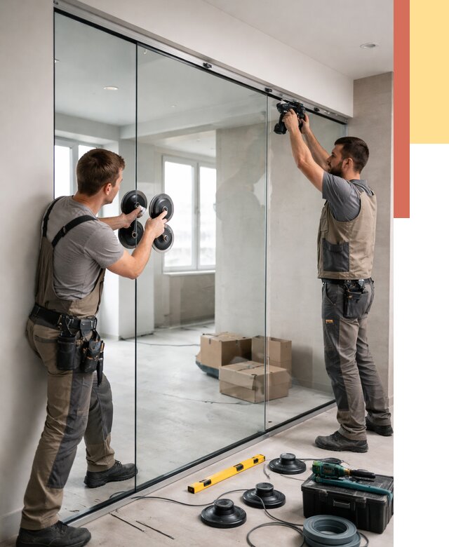 Монтаж стеклянных перегородок в Туймазах от 6624 руб. | ОТДЕЛОЧНИК-Тмз