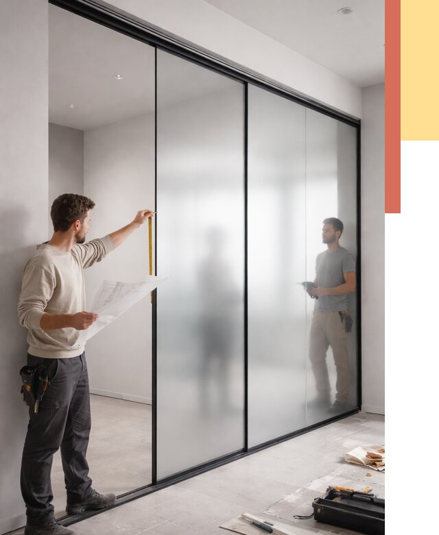 Матовые стеклянные перегородки в Туймазах от 8662 руб. — монтаж и установка | ОТДЕЛОЧНИК-Тмз