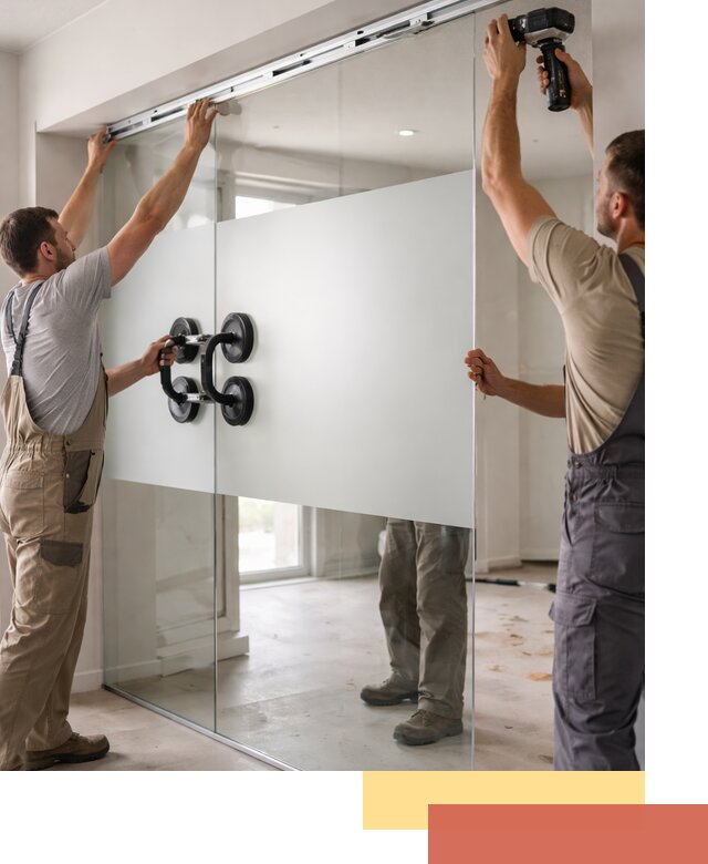 Матовые стеклянные перегородки под ключ в Туймазах