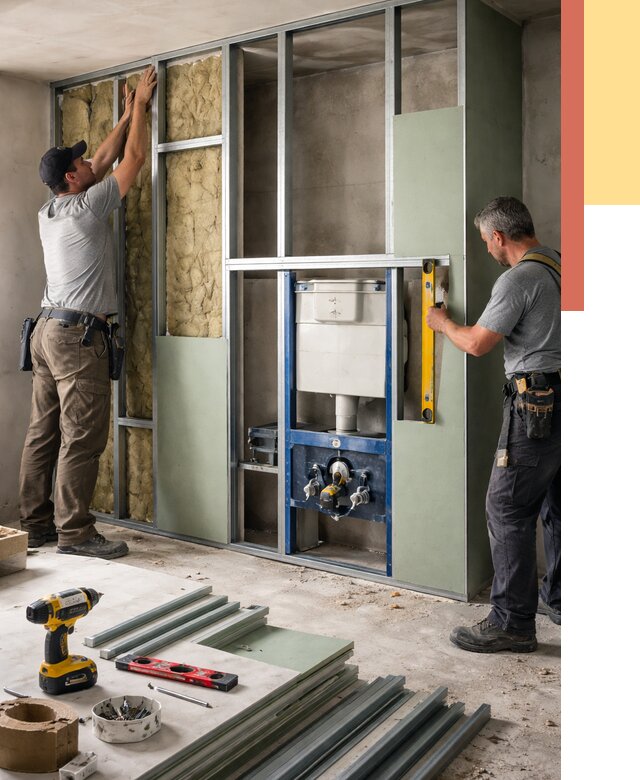 Установка сантехнических перегородок в Туймазах от 8662 руб. | ОТДЕЛОЧНИК-Тмз