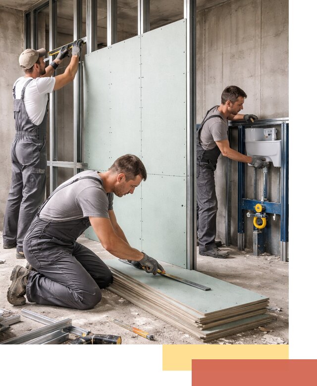 Монтаж и ремонт сантехнических перегородок в Туймазах