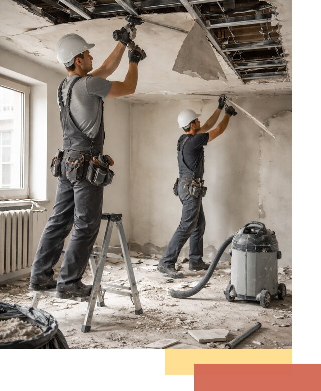 Демонтаж гипсокартонного потолка в Туймазах быстро и аккуратно