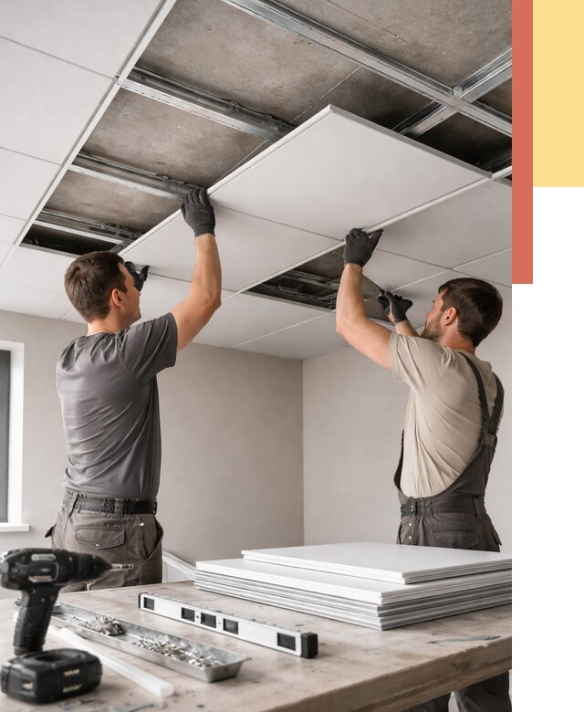 Монтаж кассетного потолка в Туймазах от 4586 руб/м2 — установка и сборка | ОТДЕЛОЧНИК-Тмз